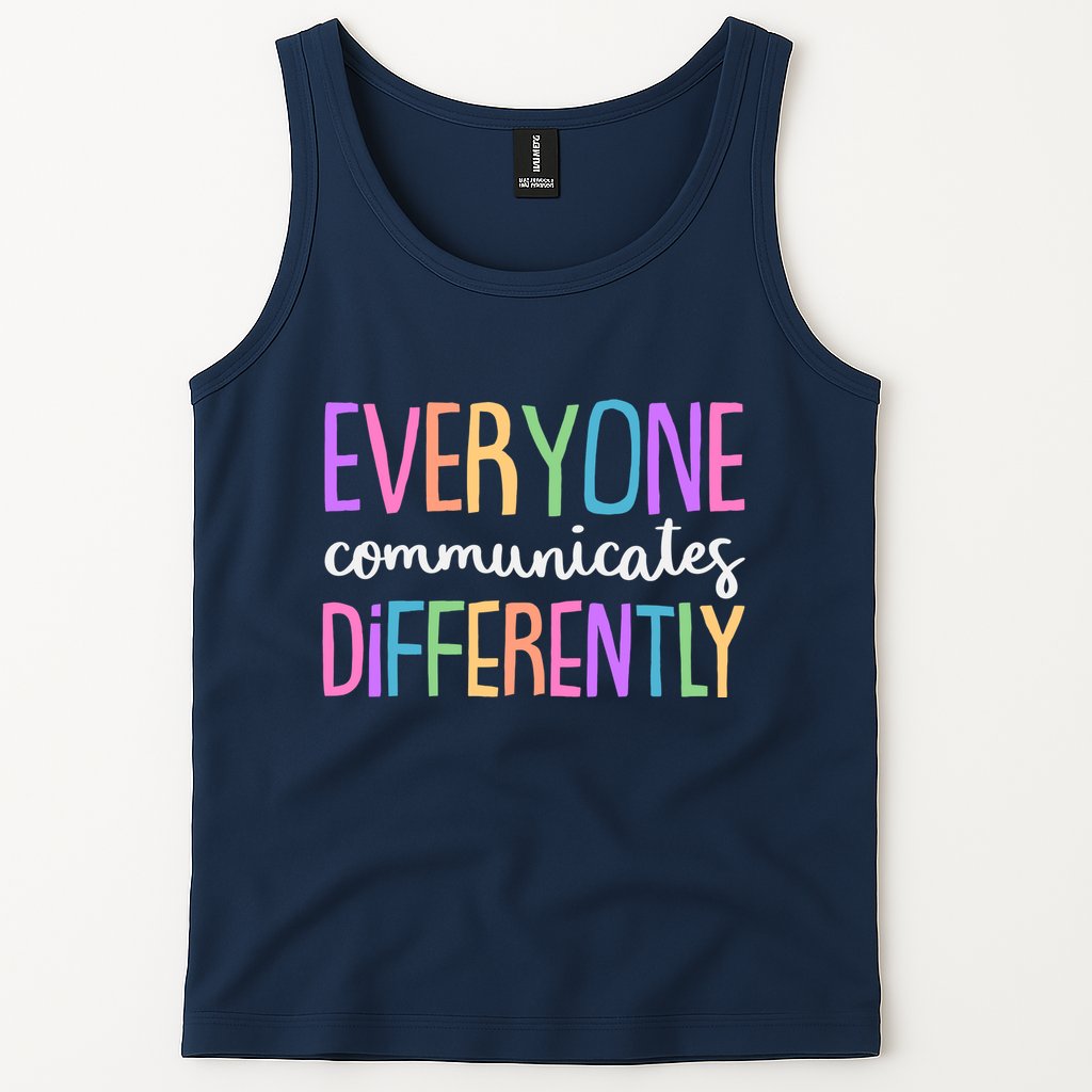 Colorful Cute Everyone Communicates Differently Tank Top