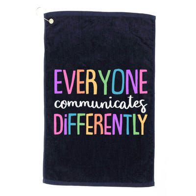Colorful Cute Everyone Communicates Differently Golf Towel
