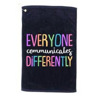 Colorful Cute Everyone Communicates Differently Golf Towel