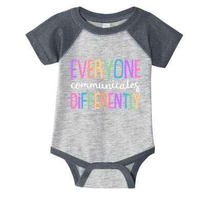 Colorful Cute Everyone Communicates Differently Infant Baby Jersey Bodysuit
