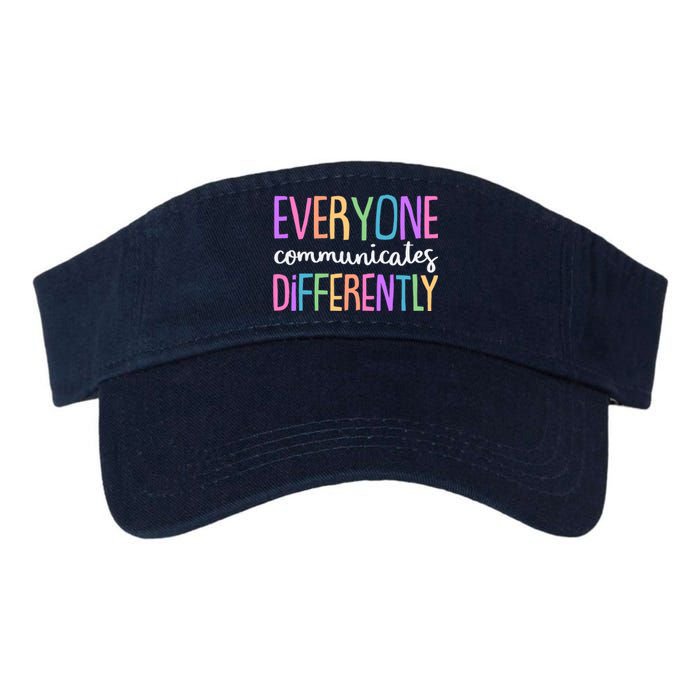 Colorful Cute Everyone Communicates Differently Valucap Bio-Washed Visor