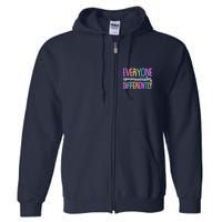 Colorful Cute Everyone Communicates Differently Full Zip Hoodie