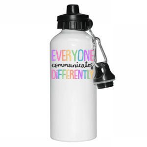 Colorful Cute Everyone Communicates Differently Aluminum Water Bottle