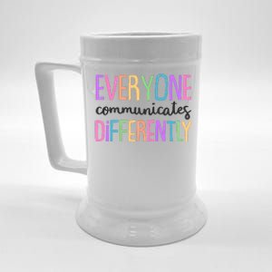 Colorful Cute Everyone Communicates Differently Beer Stein