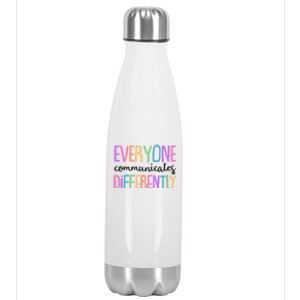 Colorful Cute Everyone Communicates Differently Stainless Steel Insulated Water Bottle