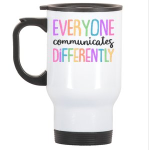 Colorful Cute Everyone Communicates Differently Stainless Steel Travel Mug