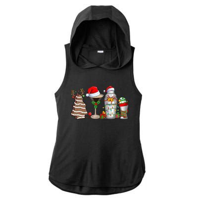 Christmas Cocktail Espresso Martini Ing Party Bartender Gift Ladies PosiCharge Tri-Blend Wicking Draft Hoodie Tank