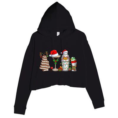 Christmas Cocktail Espresso Martini Ing Party Bartender Gift Crop Fleece Hoodie