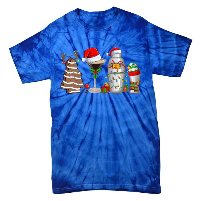 Christmas Cocktail Espresso Martini Ing Party Bartender Gift Tie-Dye T-Shirt