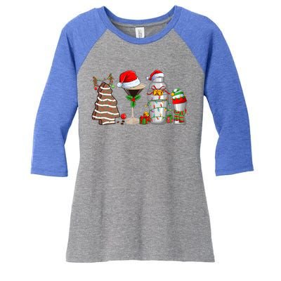 Christmas Cocktail Espresso Martini Ing Party Bartender Gift Women's Tri-Blend 3/4-Sleeve Raglan Shirt