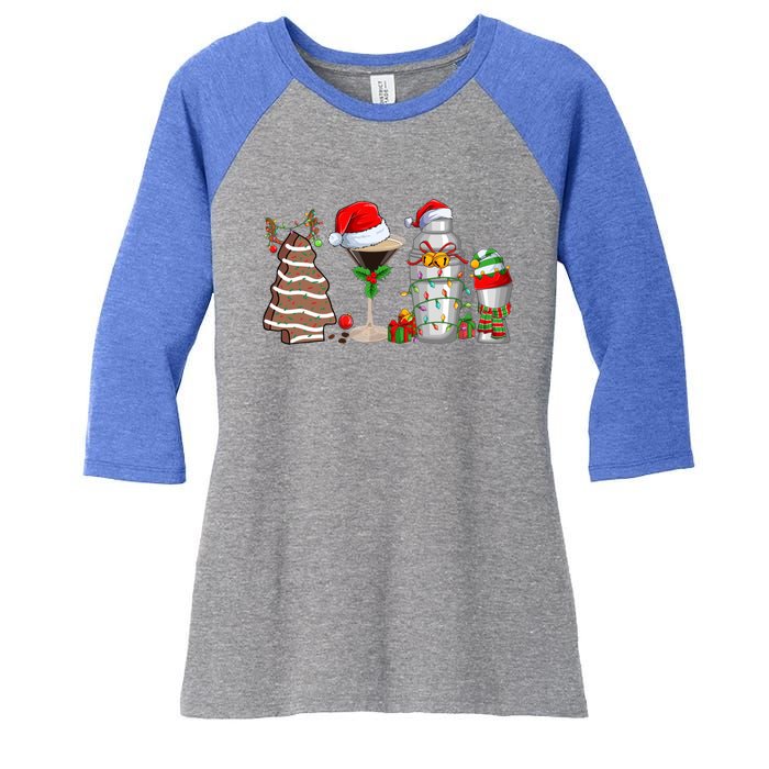 Christmas Cocktail Espresso Martini Ing Party Bartender Gift Women's Tri-Blend 3/4-Sleeve Raglan Shirt