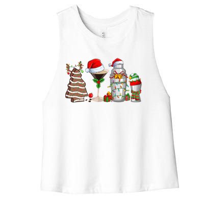 Christmas Cocktail Espresso Martini Ing Party Bartender Gift Women's Racerback Cropped Tank