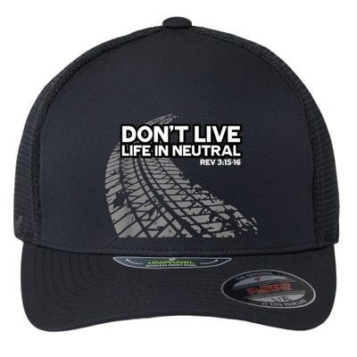 Christian Car Enthusiast Pastor Don't Live Life In Neutral Flexfit Unipanel Trucker Cap