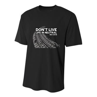Christian Car Enthusiast Pastor Don't Live Life In Neutral Youth Performance Sprint T-Shirt