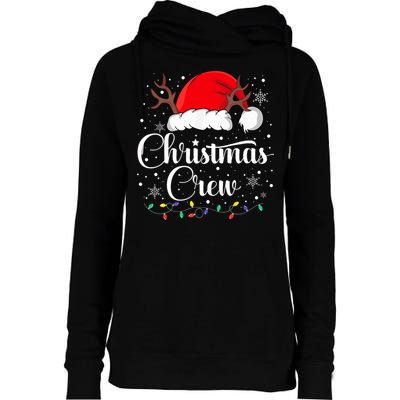 Christmas Crew Family Group Matching Christmas Pajama Party Womens Funnel Neck Pullover Hood