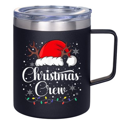 Christmas Crew Family Group Matching Christmas Pajama Party 12oz Stainless Steel Coffee Mug