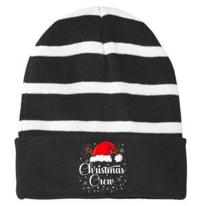 Christmas Crew Family Group Matching Christmas Pajama Party Striped Beanie with Solid Band