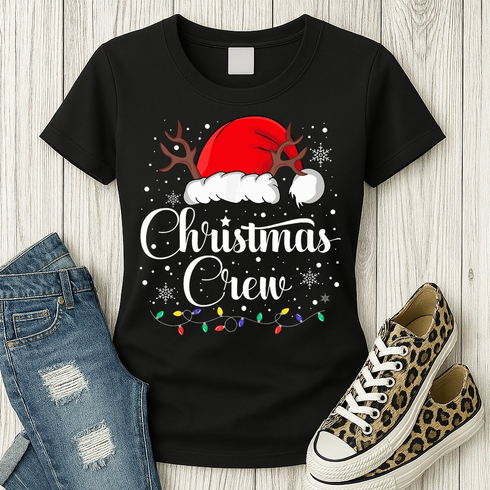 Christmas Crew Family Group Matching Christmas Pajama Party Womens T-Shirt