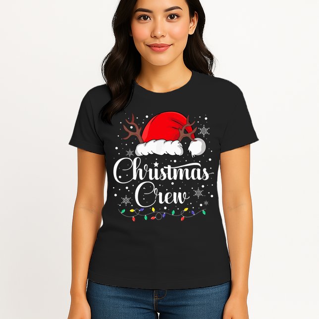 Christmas Crew Family Group Matching Christmas Pajama Party Womens T-Shirt