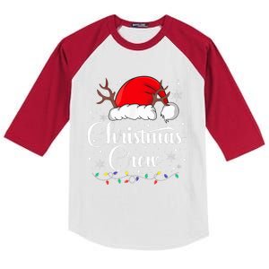 Christmas Crew Family Group Matching Christmas Pajama Party Kids Colorblock Raglan Jersey