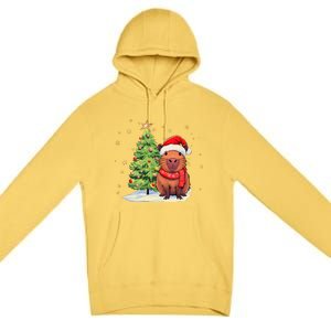 Capybara Christmas Funny Capybara Xmas Holiday Girl Premium Pullover Hoodie