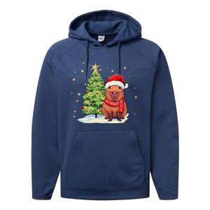 Capybara Christmas Funny Capybara Xmas Holiday Girl Performance Fleece Hoodie