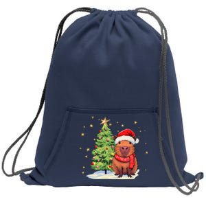 Capybara Christmas Funny Capybara Xmas Holiday Girl Sweatshirt Cinch Pack Bag