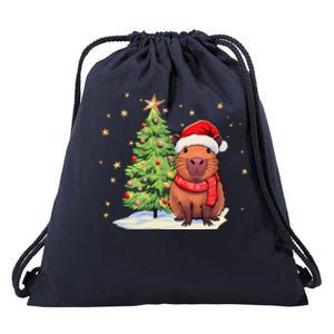 Capybara Christmas Funny Capybara Xmas Holiday Girl Drawstring Bag