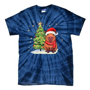 Capybara Christmas Funny Capybara Xmas Holiday Girl Tie-Dye T-Shirt