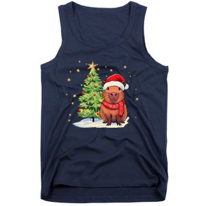 Capybara Christmas Funny Capybara Xmas Holiday Girl Tank Top