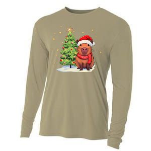 Capybara Christmas Funny Capybara Xmas Holiday Girl Cooling Performance Long Sleeve Crew