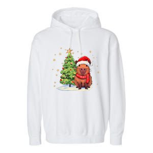 Capybara Christmas Funny Capybara Xmas Holiday Girl Garment-Dyed Fleece Hoodie