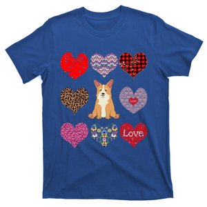 Cute Corgi Funny Dog Mom Hearts Pattern Valentines Day Gift T-Shirt