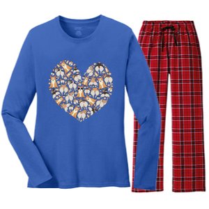 Cute Corgis Funny Dog Mom Corgi Lover Heart Valentines Day Cute Gift Women's Long Sleeve Flannel Pajama Set 