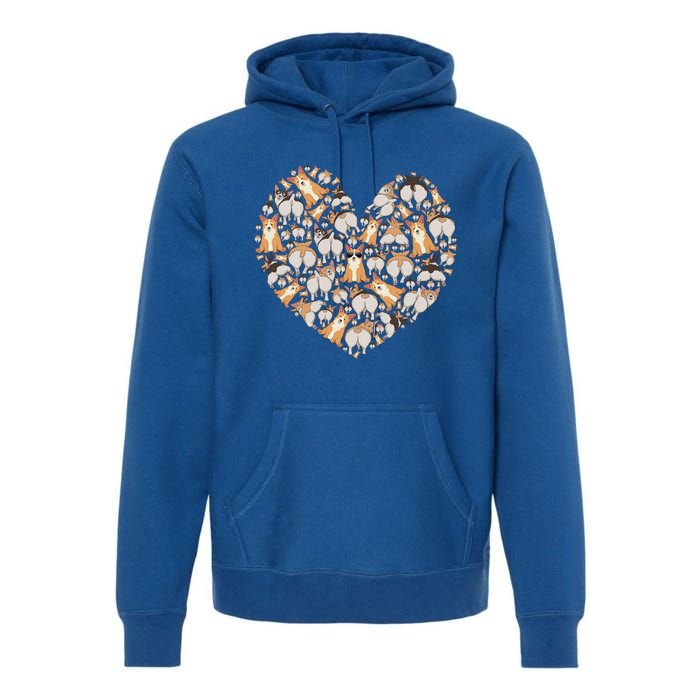 Cute Corgis Funny Dog Mom Corgi Lover Heart Valentines Day Cute Gift Premium Hoodie