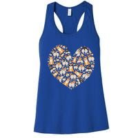 Cute Corgis Funny Dog Mom Corgi Lover Heart Valentines Day Cute Gift Women's Racerback Tank