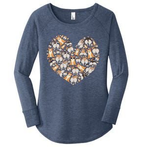 Cute Corgis Funny Dog Mom Corgi Lover Heart Valentines Day Cute Gift Women's Perfect Tri Tunic Long Sleeve Shirt