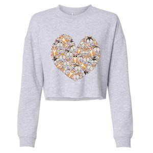 Cute Corgis Funny Dog Mom Corgi Lover Heart Valentines Day Cute Gift Cropped Pullover Crew