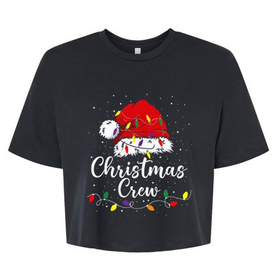 Christmas Crew Family Group Matching Christmas Pajama Party Bella+Canvas Jersey Crop Tee