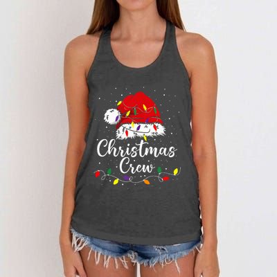 Christmas Crew Family Group Matching Christmas Pajama Party Women's Knotted Racerback Tank