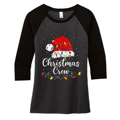 Christmas Crew Family Group Matching Christmas Pajama Party Women's Tri-Blend 3/4-Sleeve Raglan Shirt