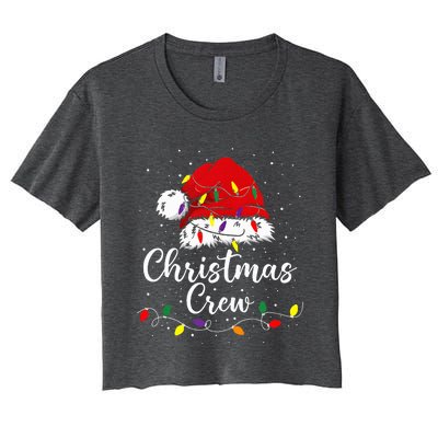 Christmas Crew Family Group Matching Christmas Pajama Party Women's Crop Top Tee