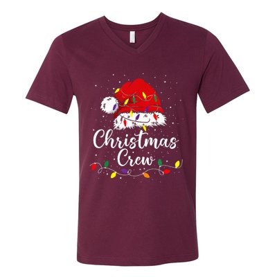 Christmas Crew Family Group Matching Christmas Pajama Party V-Neck T-Shirt