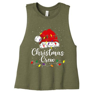 Christmas Crew Family Group Matching Christmas Pajama Party Women's Racerback Cropped Tank