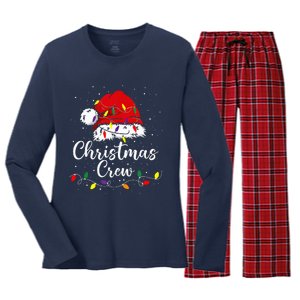 Christmas Crew Family Group Matching Christmas Pajama Party Women's Long Sleeve Flannel Pajama Set 