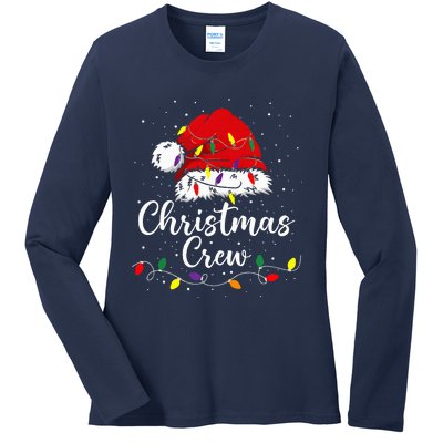 Christmas Crew Family Group Matching Christmas Pajama Party Ladies Long Sleeve Shirt