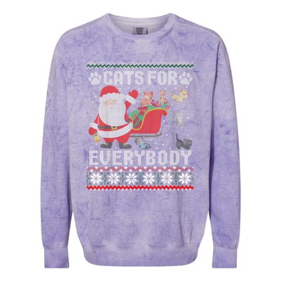 Christmas Cats For Everybody Ugly Funny Cute Great Gift Colorblast Crewneck Sweatshirt