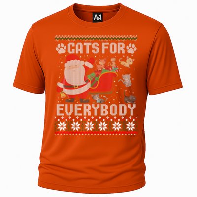 Christmas Cats For Everybody Ugly Funny Cute Great Gift Cooling Performance Crew T-Shirt