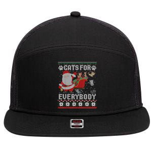 Christmas Cats For Everybody Ugly Funny Cute Great Gift 7 Panel Mesh Trucker Snapback Hat