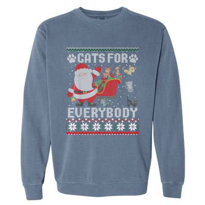 Christmas Cats For Everybody Ugly Funny Cute Great Gift Garment-Dyed Sweatshirt